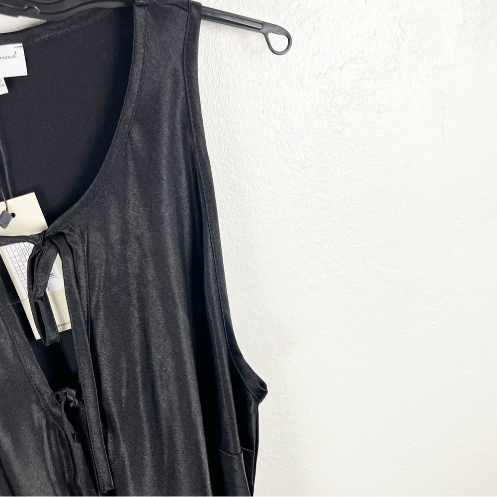 NEVER FULLY DRESSED Classic Black Front Tie Sleeveless Maxi Slip Dress, Size 14 - Picture 8 of 12